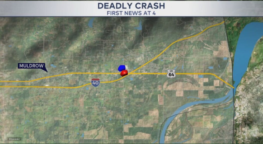 Map of Crash Near Muldrow