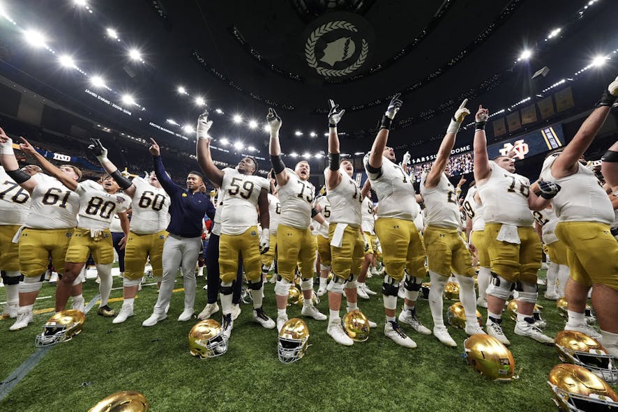 Notre Dame players celebrate