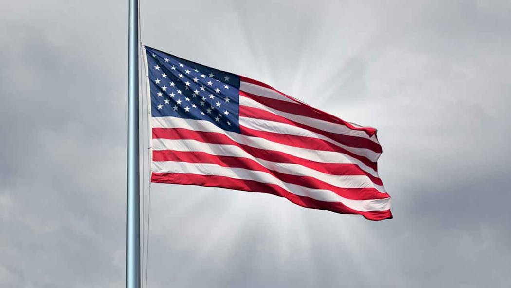 American Flag At Half Staff