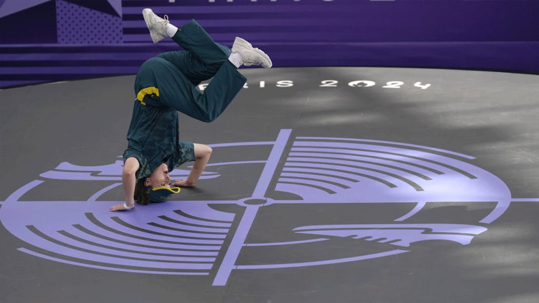 Australian Rachel Gunn competes at the Olympics in Paris.