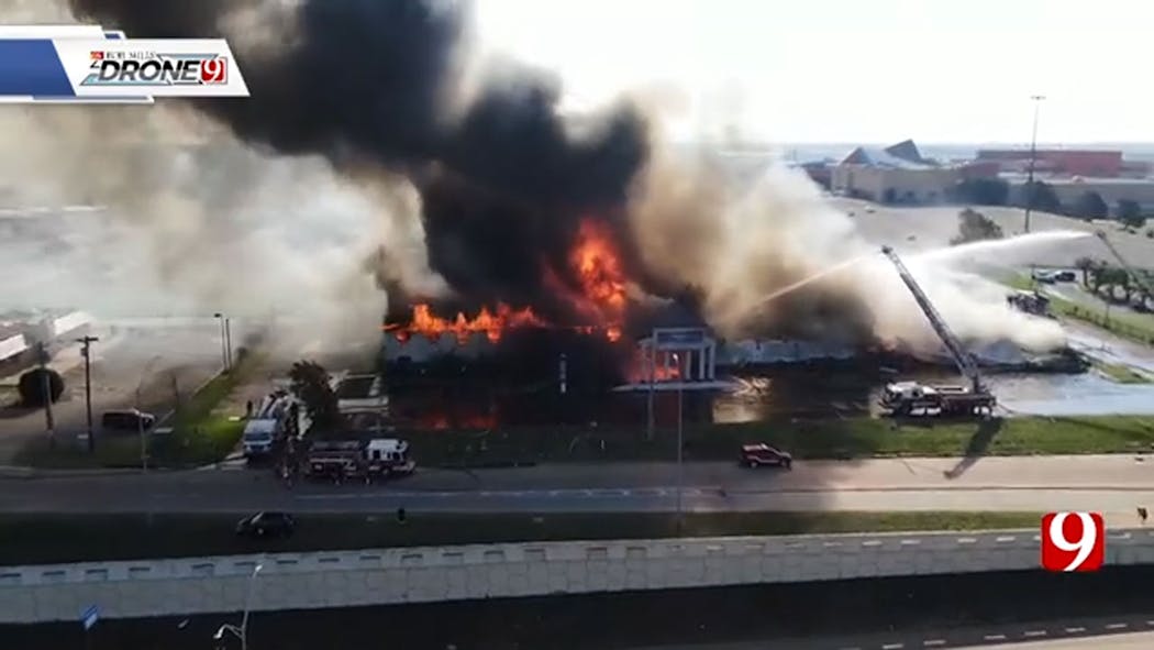 Drone Video of Rodeway Inn Fire - Aug. 25, 2024