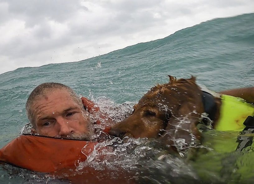 Man and Dog Rescued by US Coast Guard