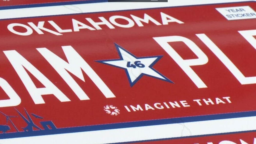 New Oklahoma license plate design.