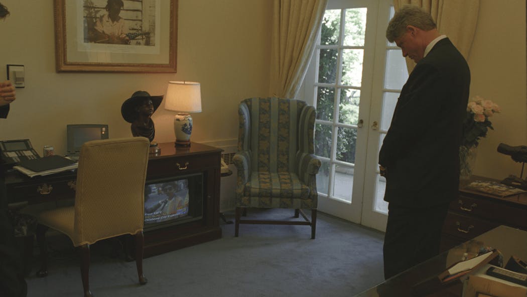 Bill Clinton watching News 9