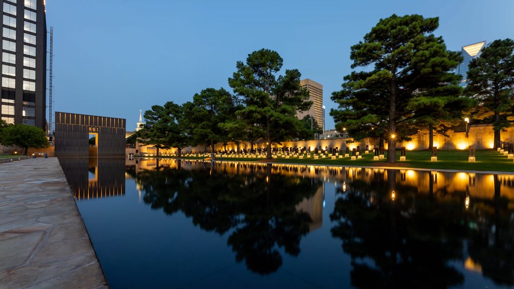 OKC Memorial and Museum Story Image (Memorial View at Dusk)