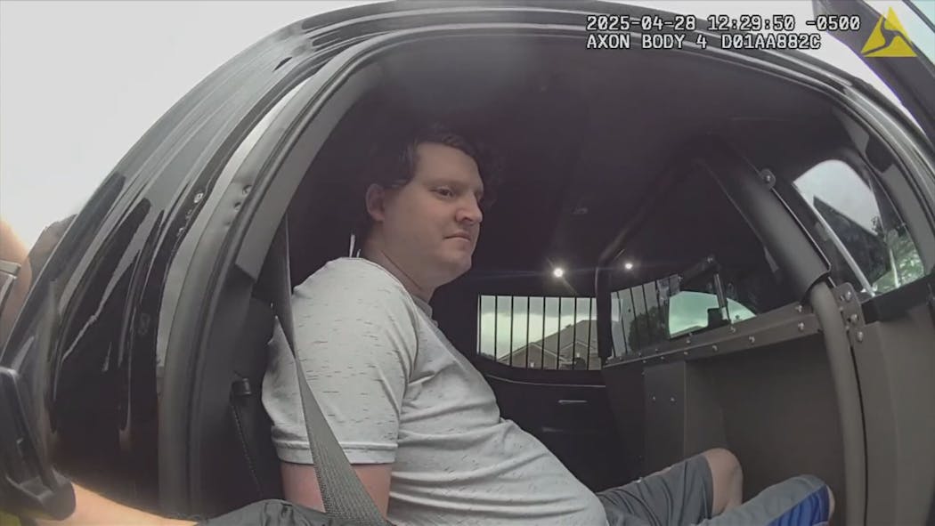 Samuel Melton, 29, taken into custody by police. 