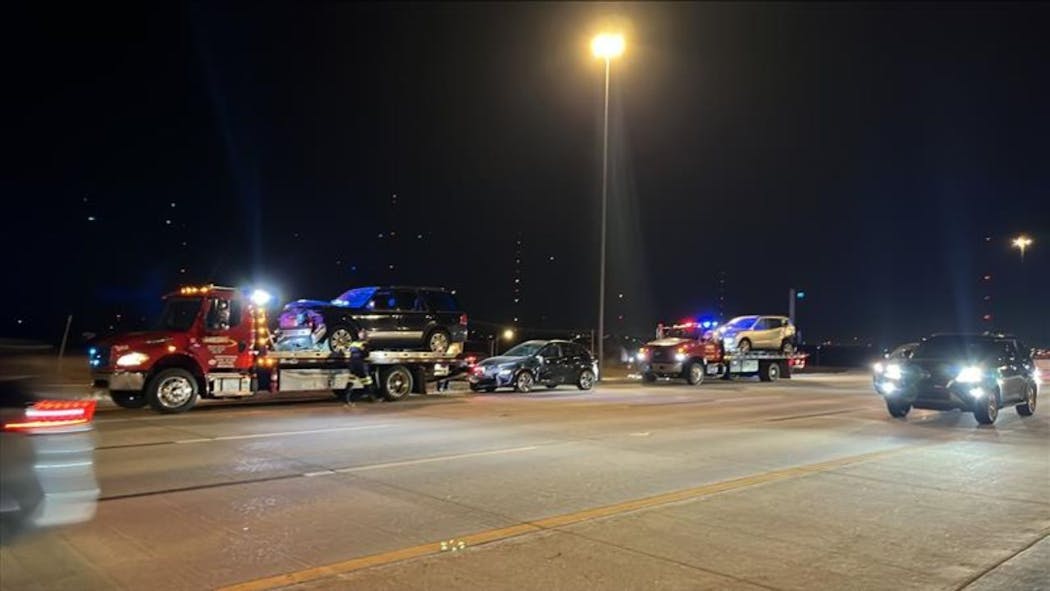 Northbound Broadway Extension and Hefner Road Narrowed due to 